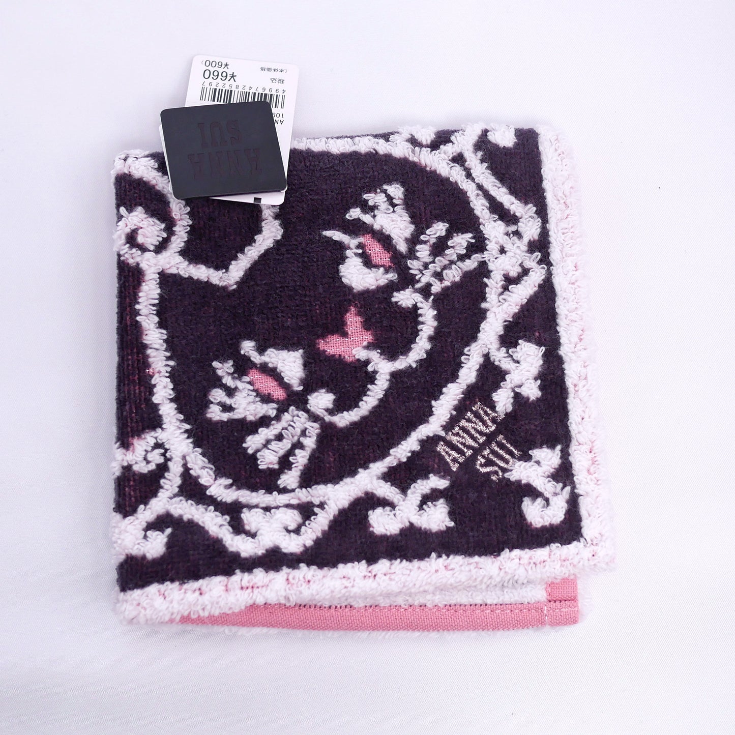 Anna Sui Cat Pattern Hand Towel Pink