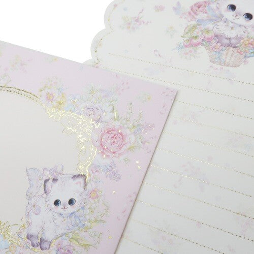 Retro Fairytale Kitty and Flower Letter Set - Fumika Amenomori