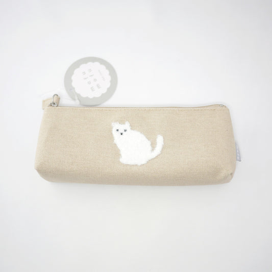 Fluffy Pen Case Neko / White Cat