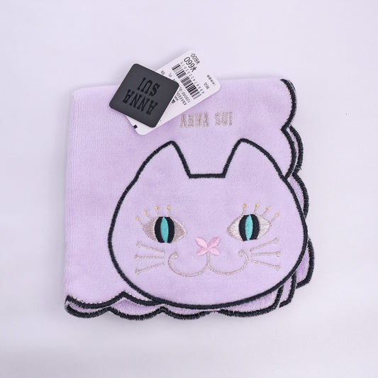 Anna Sui Purple Cat Embroidery Hand Towel