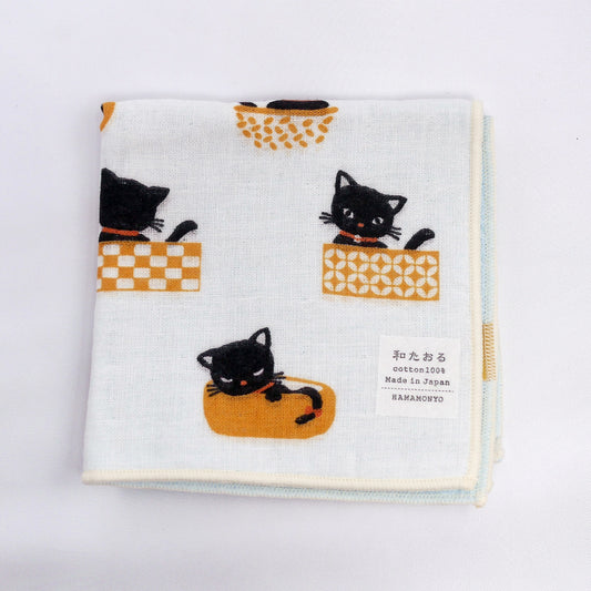 Hamamonyo "A Catnap" 100% Cotton Hand Towel