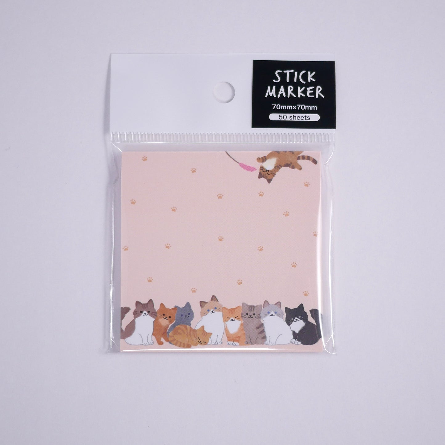 Stick Marker Lots of Cats Sticky Notes Beige